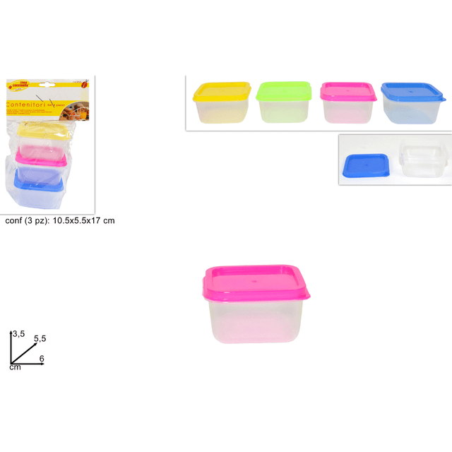 Φαγητοδοχεία Πλαστικά Σετ 3τμχ. 6x5,5x3,5cm Welkhome