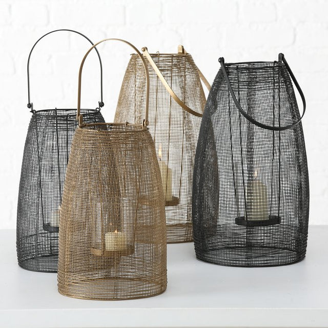 Φανάρι Σιδερένιο με Γυάλινο Ποτήρι σε 2 Χρώματα Η43x25cm Boltze