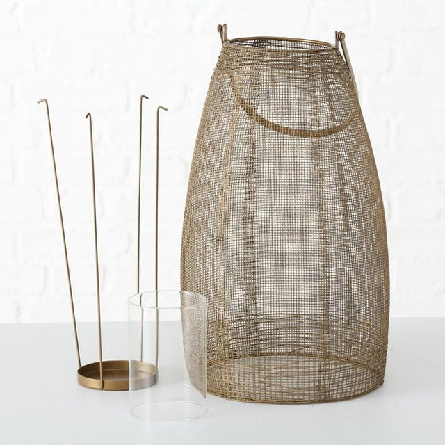 Φανάρι Σιδερένιο με Γυάλινο Ποτήρι σε 2 Χρώματα Η43x25cm Boltze