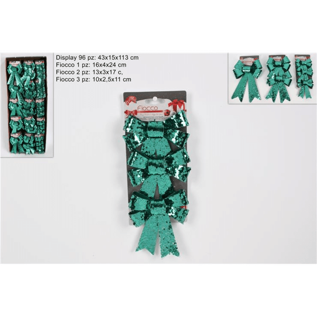 Φιόγκοι Γυαλιστεροί Χριστουγεννιάτικοι Πλαστικοί 10x2,5x11cm Art.HI20-015 Welkhome