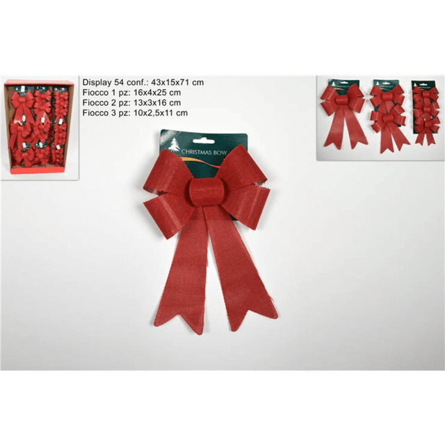 Φιόγκος Χριστουγεννιάτικος Υφασμάτινος Κόκκινος Welkhome