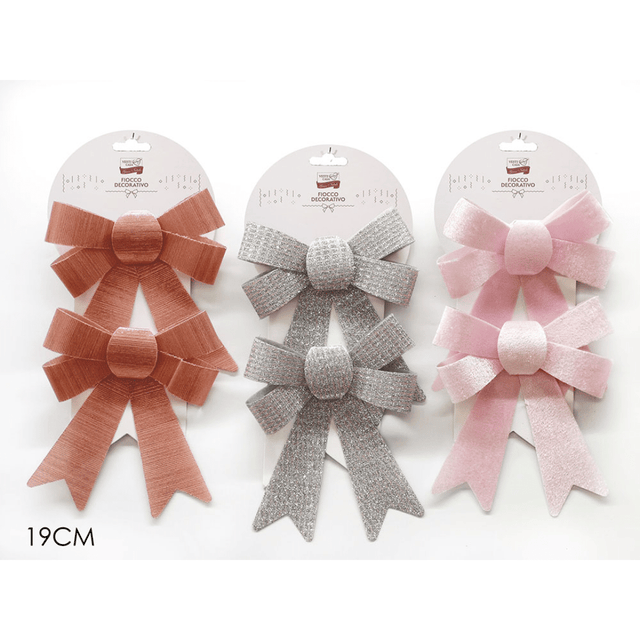 Φιόγκοι Χριστουγεννιάτικου Υφασμάτινοι Σετ 2Τεμ 19cm General trade