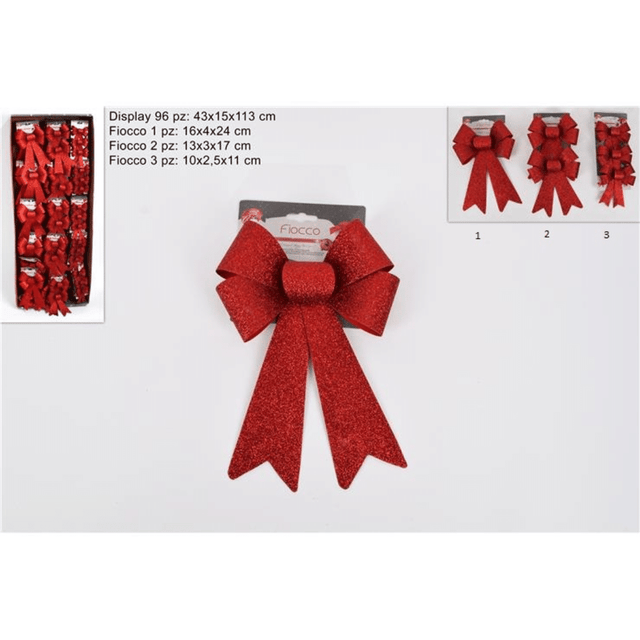 Φιόγκος Διακοσμητικός Χριστουγεννιάτικος Χρώμα Κόκκινο Welkhome