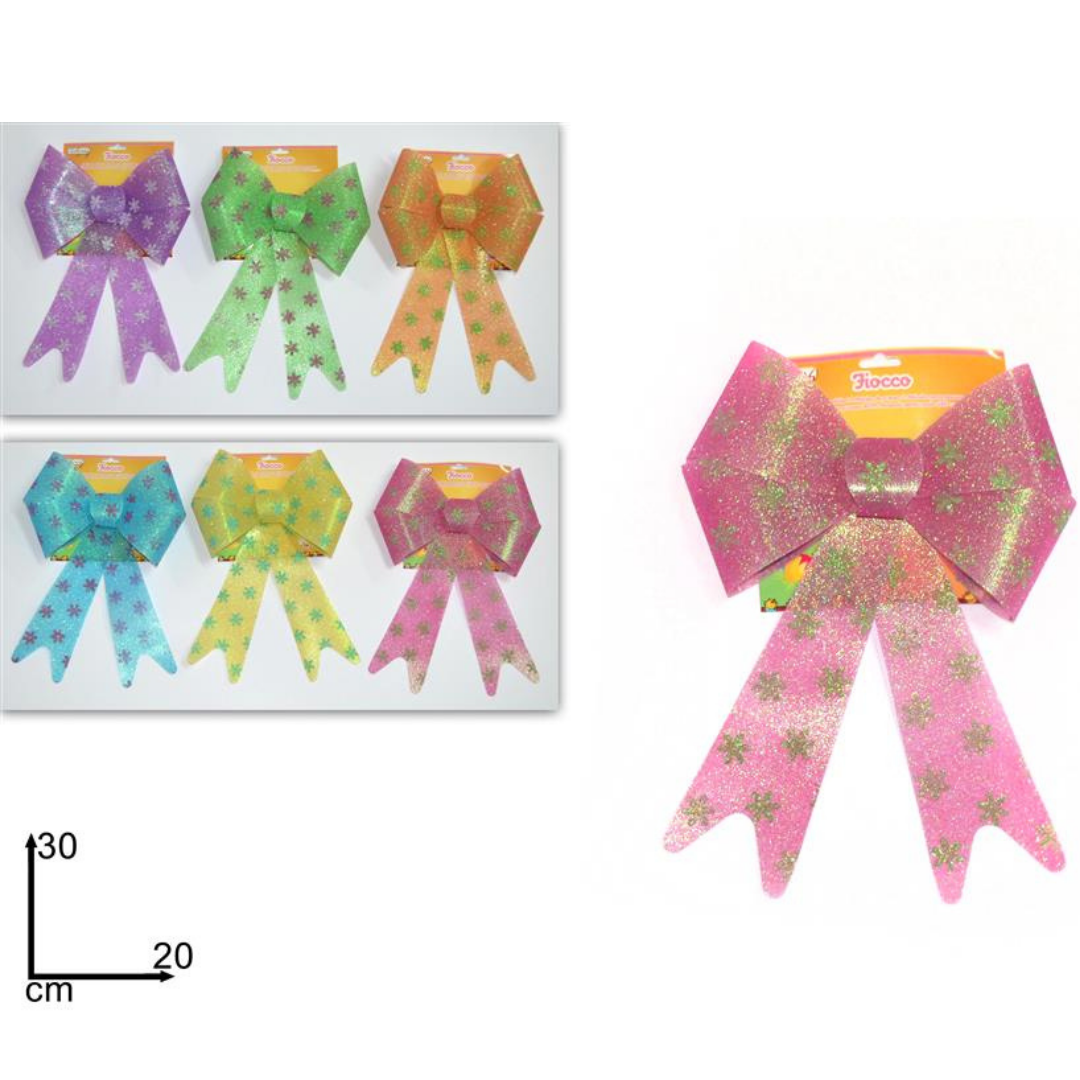 Φιόγκος Πασχαλινός Διακοσμητικός Πλαστικός με Γκλίτερ 5 Χρώματα 35cm Welkhome