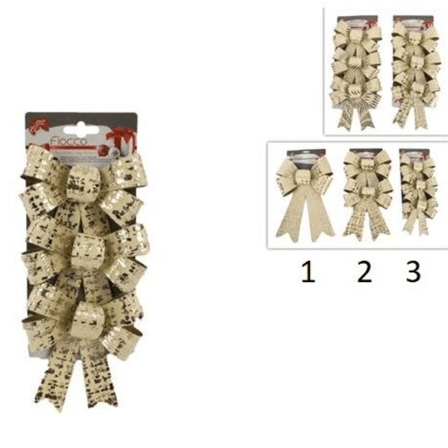 Φιόγκος Χριστουγεννιάτικος Βελουτέ Μπέζ Χρυσό Welkhome