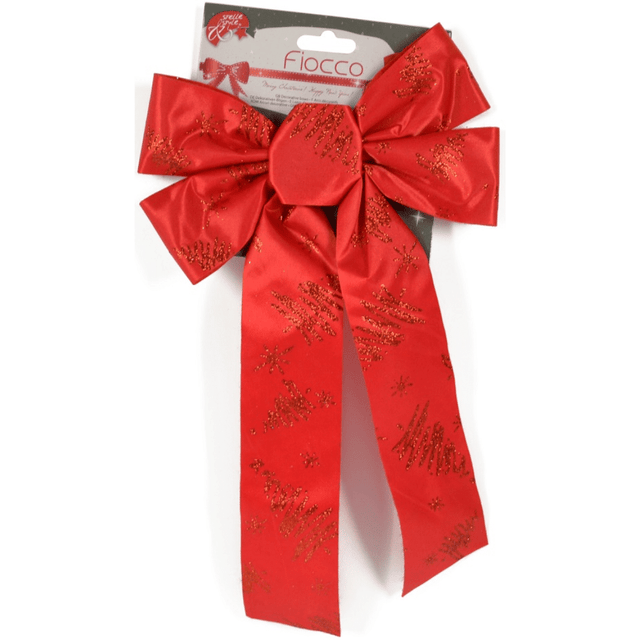 Φιόγκος Χριστουγεννιάτικος Υφασμάτινος 36x21cm Κόκκινο Welkhome