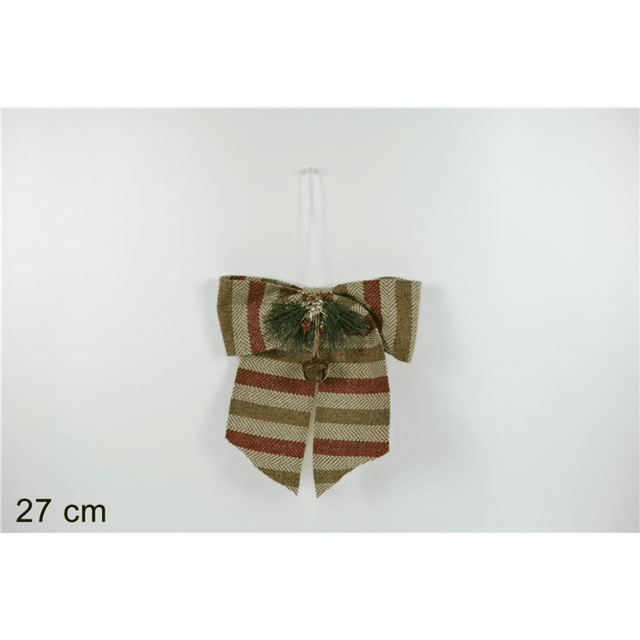 Φιόγκος Χριστουγεννιάτικος Υφασμάτινος 27cm Welkhome