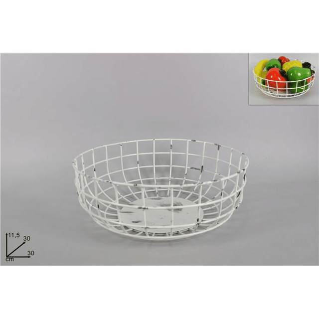 Φρουτιέρα Μεταλλική Λευκή 11.50x30cm Art.524428 Welkhome