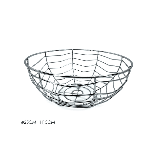 Φρουτιέρα Μεταλλική Ασημί Φ25 x h13cm Art.727167 General Trade