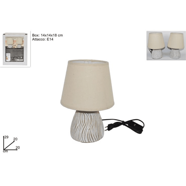 Φωτιστικό Επιτραπέζιο Κεραμικό h29x20cm Χρώμα Μπέζ Welkhome