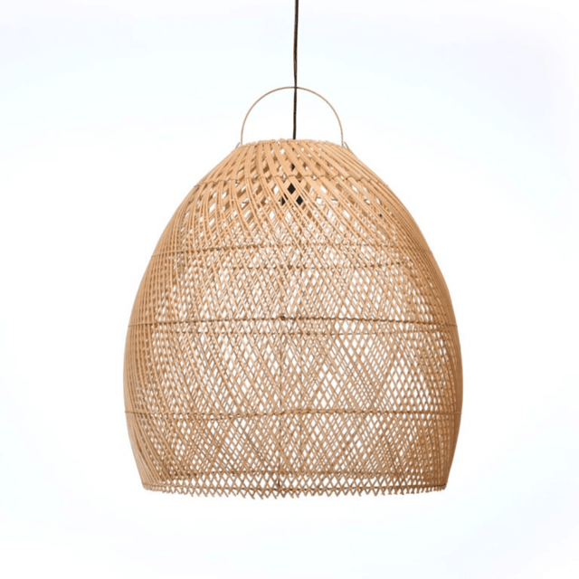 Φωτιστικό Οροφής Κρεμαστό “Eggy” από Ρατάν h60x50cm Φυσικό Χρώμα Pure yellow