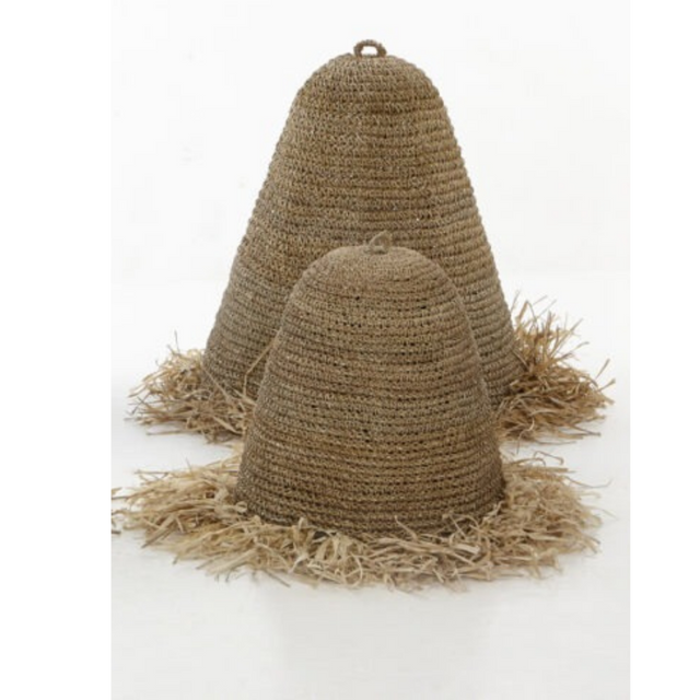 Φωτιστικό Οροφής Agel με Κρόσσι h40x40cm Φυσικό Χρώμα