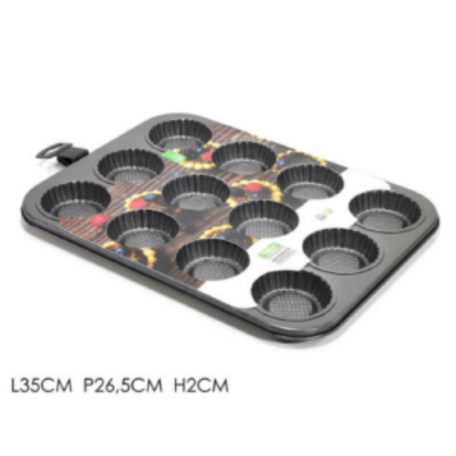 Φόρμα για Muffin Αντικολλητική 12 Θέσεων 35x26.5x2cm General Trade 582354