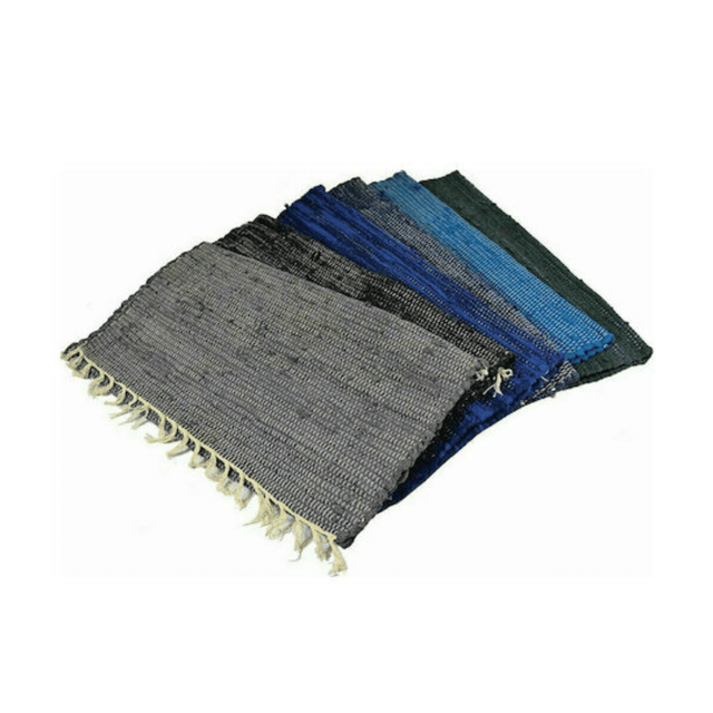 Χαλί Διάδρομος Κουρελού (60x120cm) Μονόχρωμη Βαμβακερή Γκρι Σκουρό Sidirela E-2144