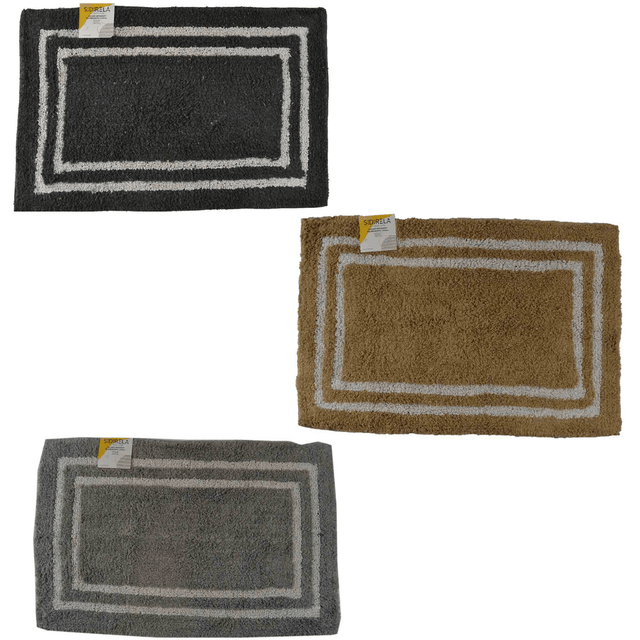 Χαλάκι Μπάνιου 50x80cm Βαμβακερό ''ΤΙΝΑ'' Διάφορα Χρώματα Sidirela E-1432