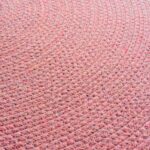 Χαλί Στρόγγυλο με Περιμετρικά pon-pon Ροζ 90cm poly/cotton