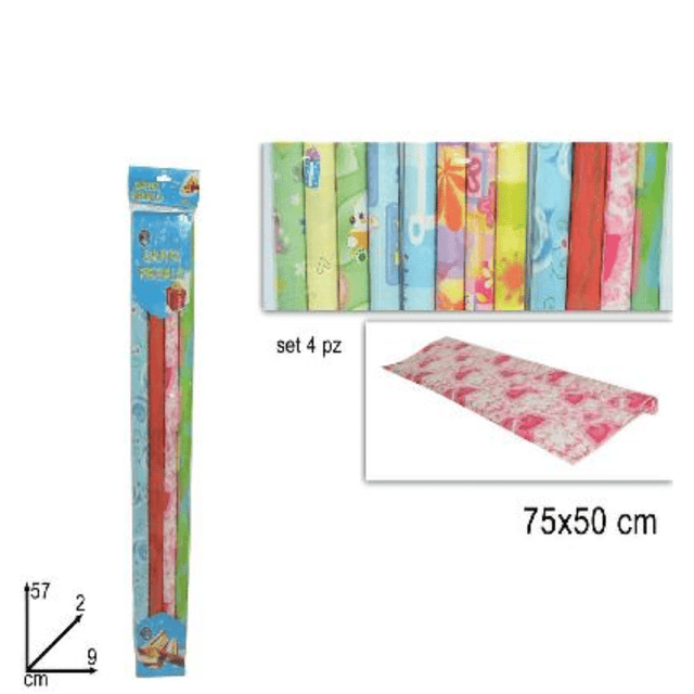 Χαρτί περιτυλίγματος Σέτ 4τεμ. 75Χ50cm Welkhome