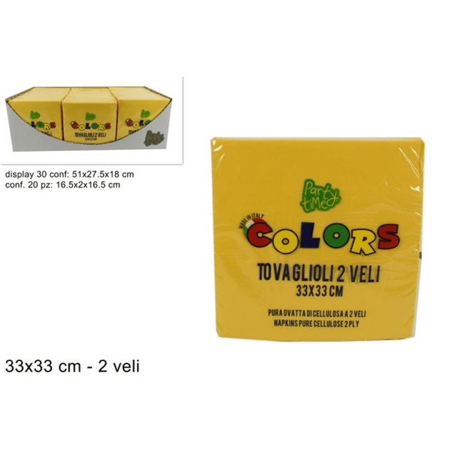 Χαρτοπετσέτες Σετ 20Τεμ. 33x33cm Κίτρινες Art.MI012748E Welkhome