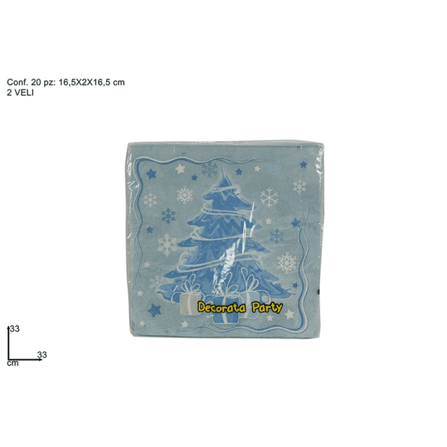 Χαρτοπετσέτες Χριστουγεννιάτικες 33x33cm Σετ 20Τεμ. Art.LN000907 Welkhome