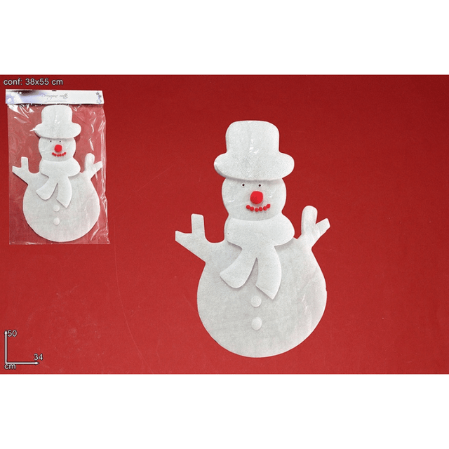 Χιονάνθρωπος Διακοσμητικός Χριστουγεννιάτικος 50x34cm Welkhome