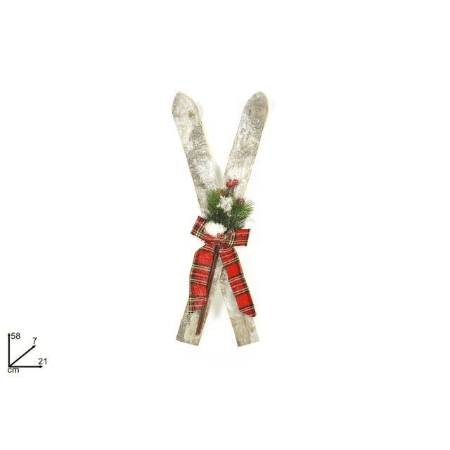 Χιονοπέδιλα Διακοσμητικά Ξύλινα 58cm Welkhome