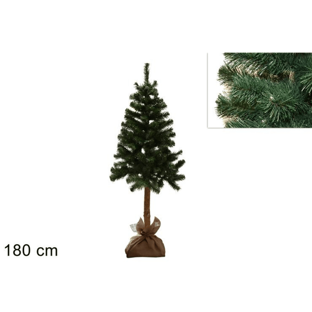 Δέντρο Πράσινο Χριστουγεννιάτικo 180cm με Βάση Κορμό Δέντρου Welkhome
