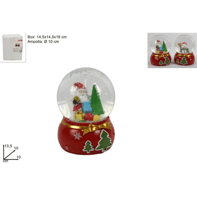 Χιονόμπαλα Χριστουγεννιάτικη Γυάλινη Φιγούρες Άγιος Βασίλης/Χιονάνθρωπος 13.5x10cm Welkhome