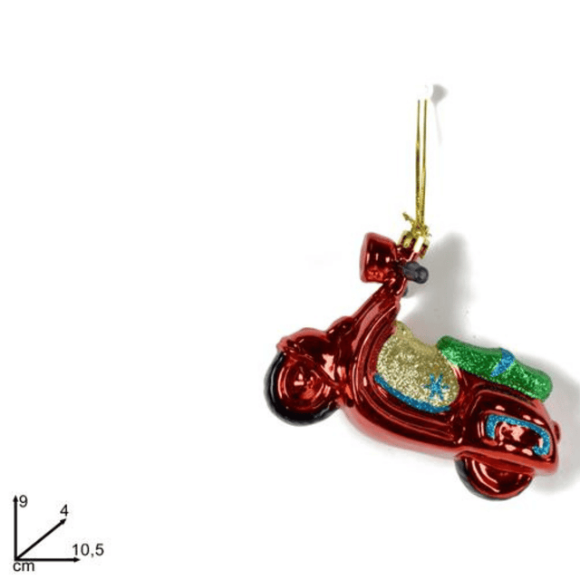 Χριστουγεννιάτικο Κρεμαστό Στολίδι Πλαστικό Μηχανή Κόκκινη 9x10.5cm Welkhome