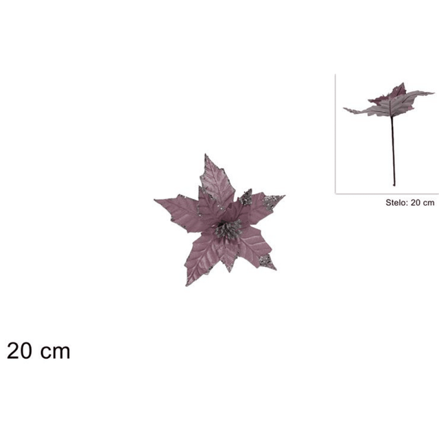 Χριστουγεννιάτικo Λουλούδι Δέντρου Ρόζ 20cm Welkhome