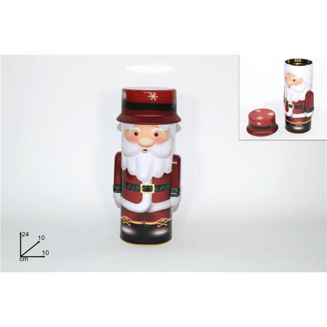 Κουτί Αποθήκευσης Μεταλλικό σε Σχήμα Άγιου Βασίλη h24x10cm Welkhome