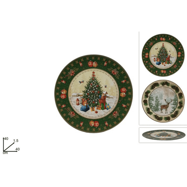 Πιατέλα Χριστουγεννιάτικη Πλαστική 40cm σε Διάφορα Σχέδια Welkhome