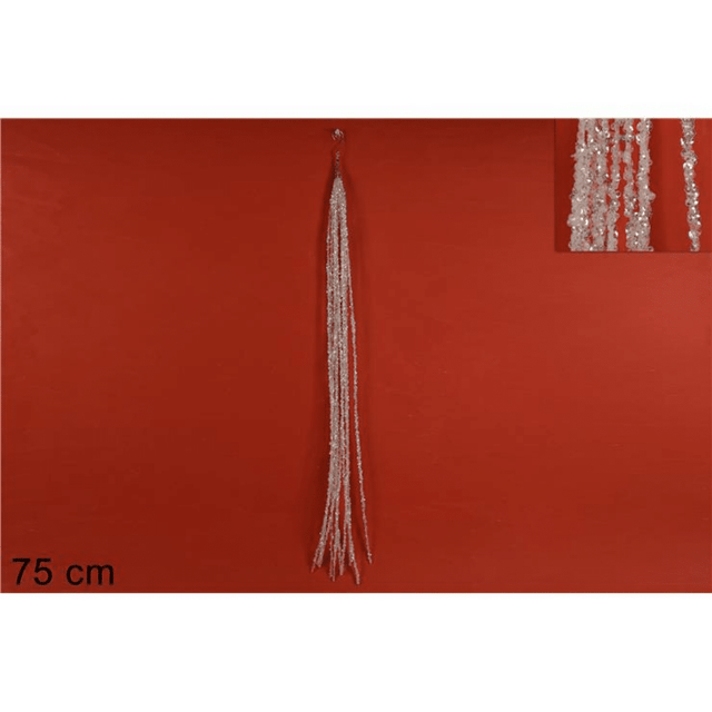 Χριστουγεννιάτικο Διακοσμητικό Κλαδί με Λευκό Γκλίτερ 75cm Welkhome