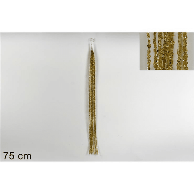 Χριστουγεννιάτικο Διακοσμητικό Κλαδί με Χρυσό Γκλίτερ 75cm Welkhome