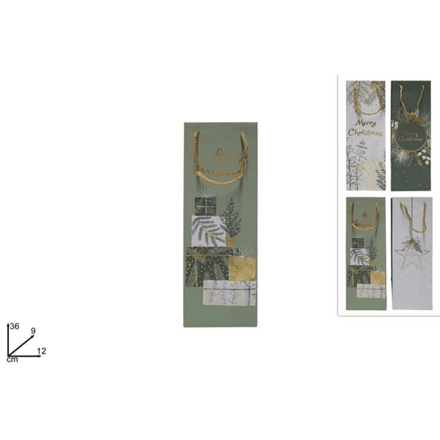 Σακούλα Για Μπουκάλι Χάρτινη h36x12x9cm Welkhome