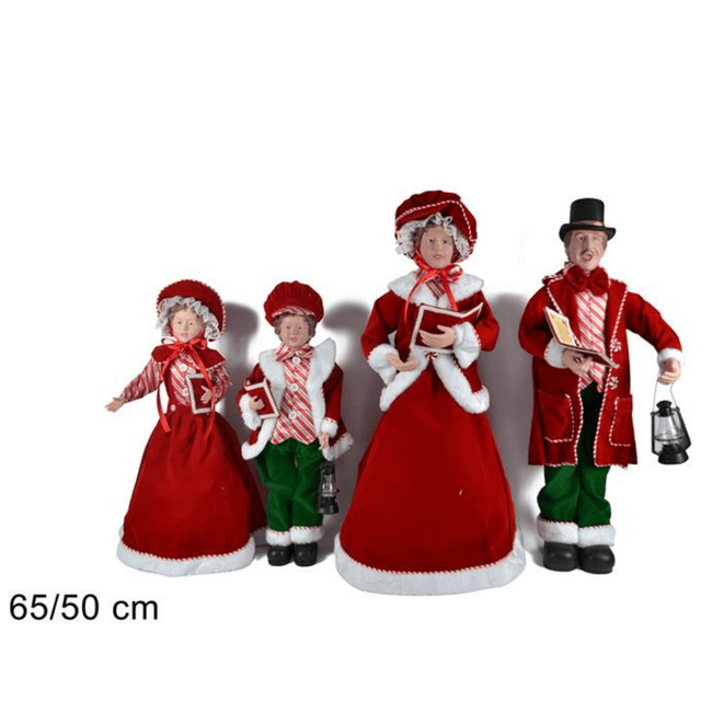 Χριστουγεννιάτικη Χορωδία Set 4/τεμ Κόκκινο Καρό 50/65cm Welkhome