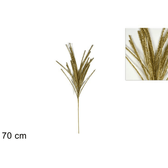 Χριστουγεννιάτικο Διακοσμητικό Κλαδί Χρυσό με Γκλίτερ 70cm Welkhome