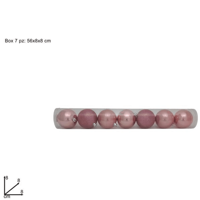 Μπάλα Ροζ 8cm Σετ 7/τεμ Πλαστική Welkhome