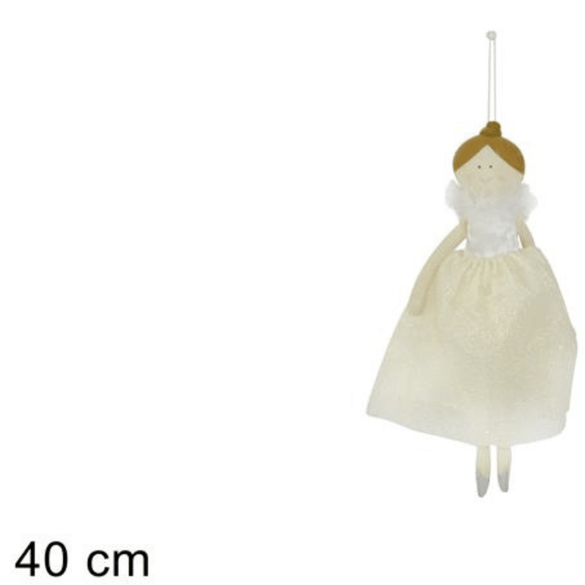 Κούκλα Υφασμάτινη Μπέζ Φόρεμα 40cm Welkhome