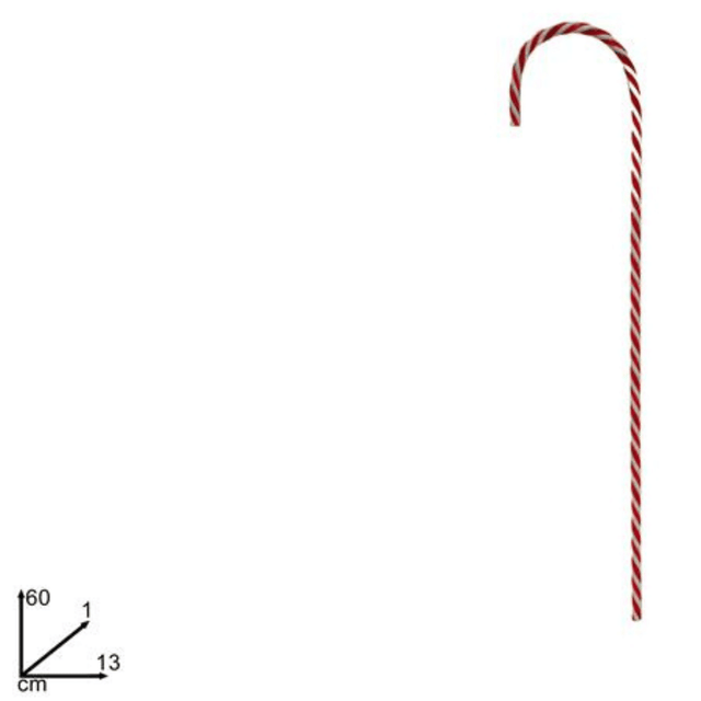 Χριστουγεννιάτικο Γλυφιτζούρι Μπαστούνι Πλαστικό Κόκκινο/Λευκό 50cm Welkhome