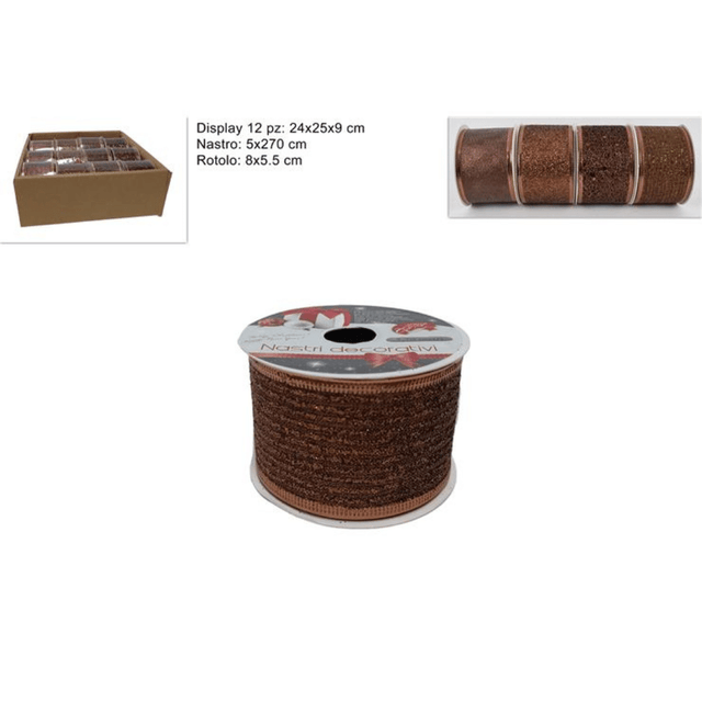 Κορδέλα Διακοσμητική Υφασμάτινη Καφέ 5x270cm Welkhome