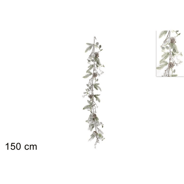 Γιρλάντα Χριστουγεννιάτικη Χιονισμένη με Κουκουνάρια 150cm
