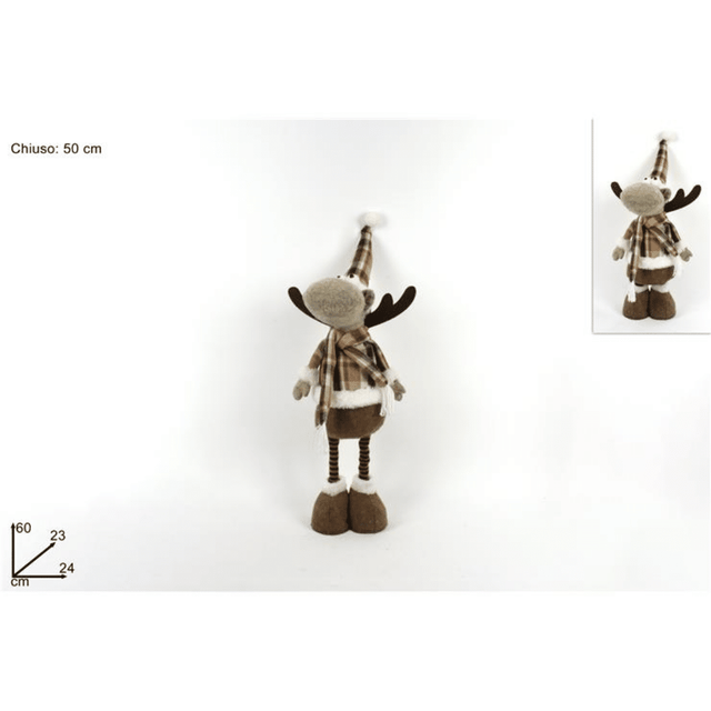 Τάρανδος Υφασμάτινος Διακοσμητικός Καφέ 60cm Welkhome