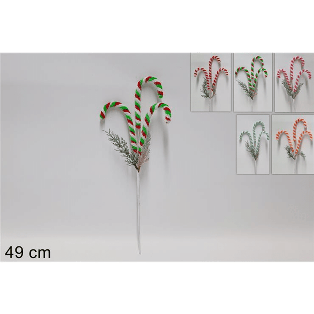 Χριστουγεννιάτικο Διακοσμητικό Κλαδί με Ζαχαρωτά 49cm Welkhome