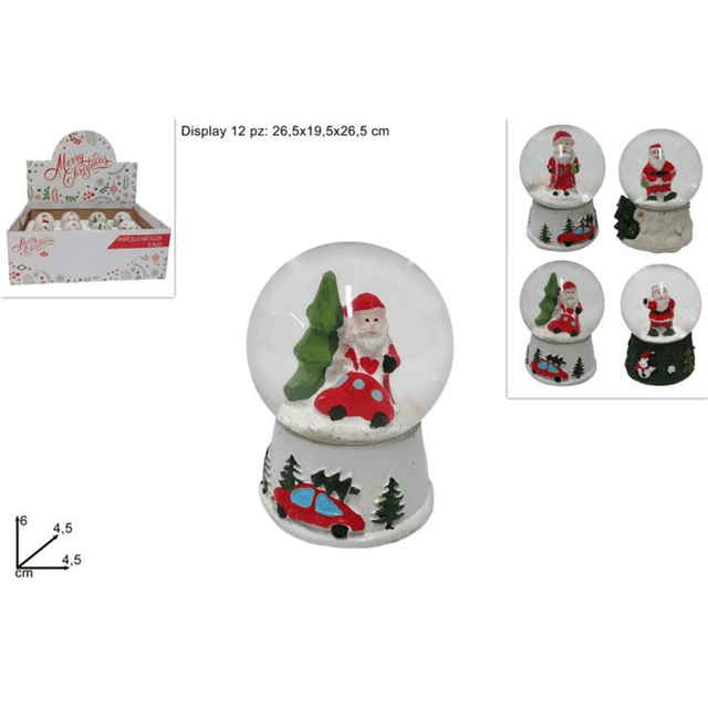 Χιονόμπαλα Χριστουγεννιάτικη Κεραμική Άγιος Βασίλης 6x4.5cm Welkhome