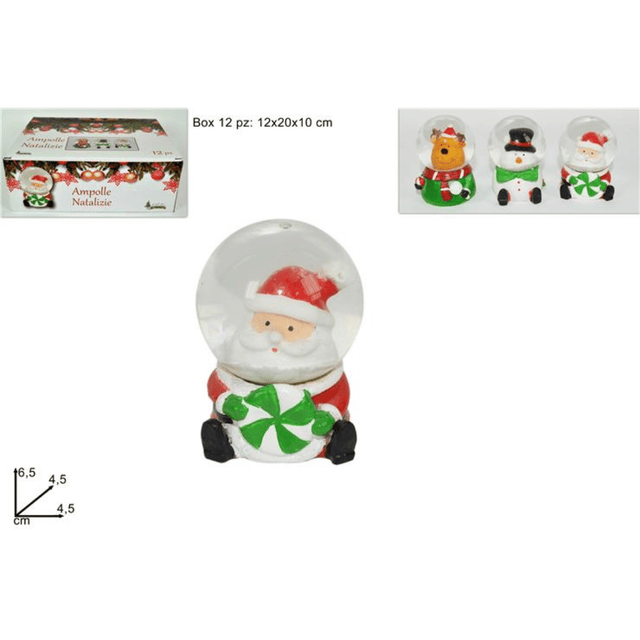 Χιονόμπαλα Χριστουγεννιάτικη Γυάλινη με Φιγούρα Άγιο Βασίλη Άγιος 6cm