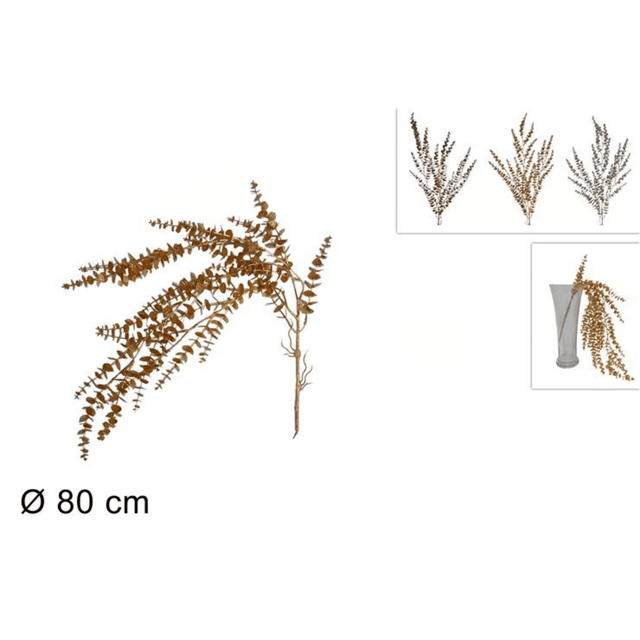 Χριστουγεννιάτικo Διακοσμητικό Κλαδί Φτέρη 80cm Welkhome