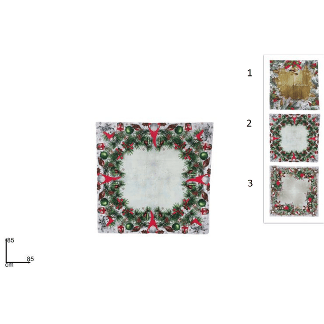 Χριστουγεννιάτικο Καρέ Τραπεζομάντηλο Υφασμάτινο 80x80cm Welkhome