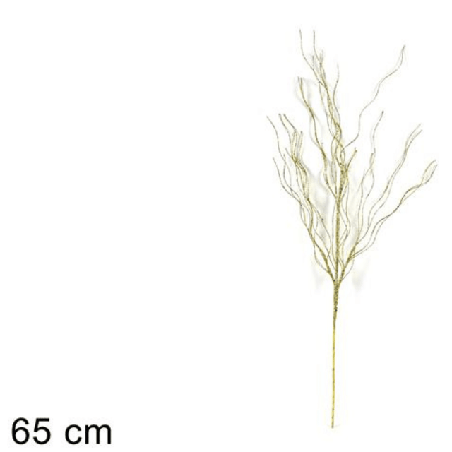Χριστουγεννιάτικο Διακοσμητικό Κλαδί με Γκλίτερ Χρυσό 65m Welkhome