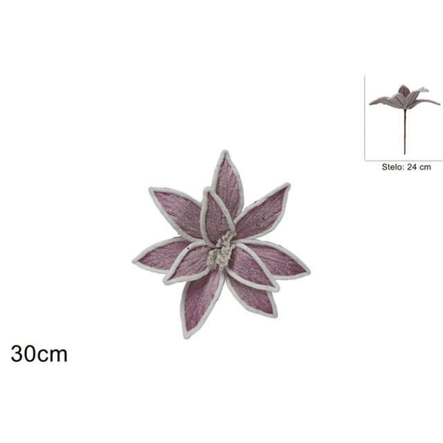 Χριστουγεννιάτικο Λουλούδι Δέντρου Ρόζ 21cm Welkhome