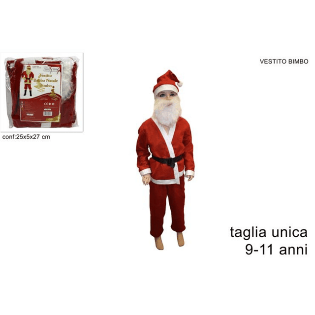 Στολή Άγιου Βασίλη Παιδική Χριστουγεννιάτικη 9-11 Ετών Welkhome